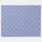 Blue Iznik Tile Blanket Fleece Deken (Voorkant (Horizontaal))