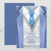 Blue Jacket Vaderdag Uitnodiging (Voorkant / Achterkant)