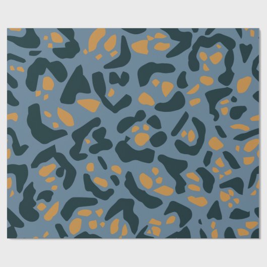Blue Jaguar print Cadeaupapier (Vlak)