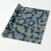 Blue Jaguar print Cadeaupapier (Uitgerold)