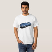 Blue Jaguar XKE  Sportauto T-Shirt (Voorkant volledig)