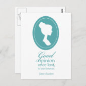 Blue Jane Austen Good Opinion Lost Quote Gift Briefkaart (Voorkant / Achterkant)