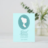 Blue Jane Austen Good Opinion Lost Quote Gift Briefkaart (Staand voorkant)