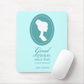 Blue Jane Austen Good Opinion Lost Quote Gift Muismat (Met muis)