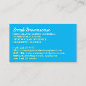 Blue Janitorial-schoonmaakreparatie Visitekaartje (Achterkant)