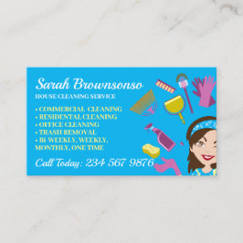 Blue Janitorial-schoonmaakreparatie Visitekaartje