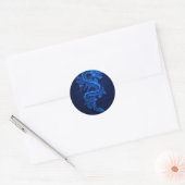 BLUE JAPANESE NEON DRAGON RONDE STICKER (Envelop)