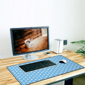 Blue Japanese Pattern Desk Mat