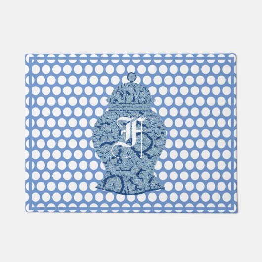 Blue Jar Ginger Jars Mosaic Deurmat (Voorkant)