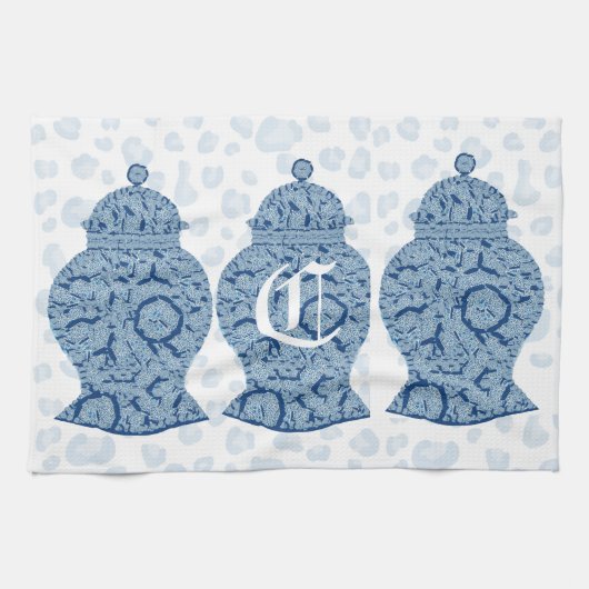 Blue Jar Ginger Jars Mosaic Theedoek (Horizontaal)