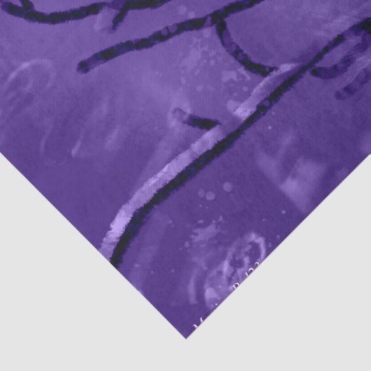 Blue Jay Abstracte Paarse zwarte decoupage Tissuepapier (Detail)