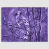 Blue Jay Abstracte Paarse zwarte decoupage Tissuepapier (Voorkant)