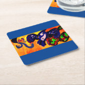 Blue Jay Autumn Gold Magnet Bewaar de datum Kartonnen Onderzetters (Schuin)