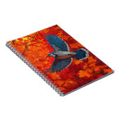 Blue Jay Autumn Maple Flight Art Notitieboek (Rechterzijde)