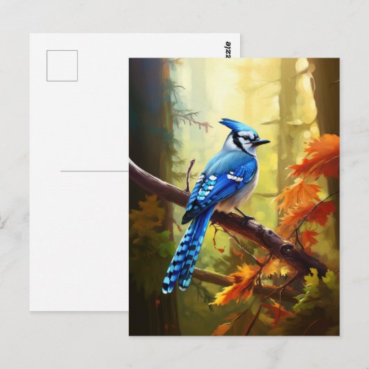 Blue Jay Bird Art Briefkaart (Voorkant / Achterkant)