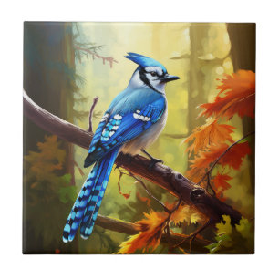Blue Jay Bird Art keramische Tegel Tegeltje