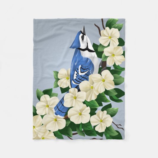 Blue Jay Bird Art over cadeaus Fleece Deken (Voorkant)