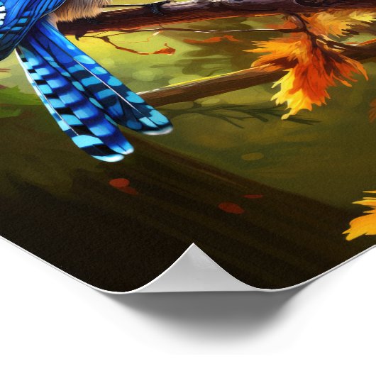 Blue Jay Bird Art Poster (Hoek)