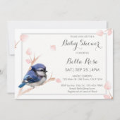 Blue Jay Bird Baby Shower-uitnodigingen Kaart (Voorkant)