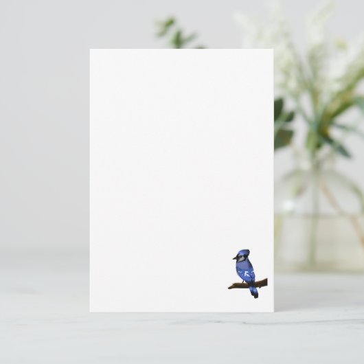 Blue Jay Bird Bedankkaart (Staand voorkant)