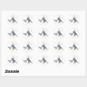 Blue Jay Bird Berries Art Ronde Sticker (Vel)