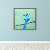 Blue Jay Bird Canvas Afdruk (Insitu (Houten vloer))