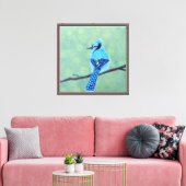 Blue Jay Bird Canvas Afdruk (Insitu (Woonkamer))
