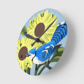 Blue Jay Bird Clocks Ronde Klok (Hoek)