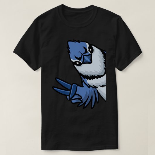 Blue Jay Bird Cyanocitta Cristata van Side T-Shir T-shirt (Design voorkant)