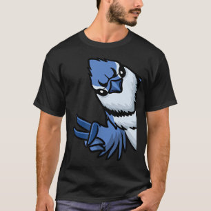 Blue Jay Bird Cyanocitta Cristata van Side T-Shir T-shirt