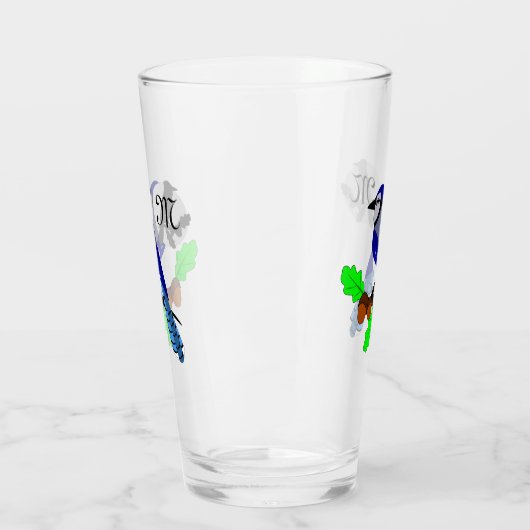  Blue Jay Bird Glas (Links)