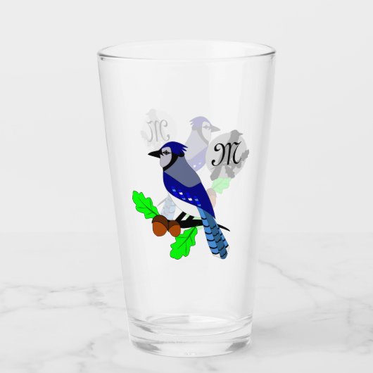  Blue Jay Bird Glas (Voorkant)