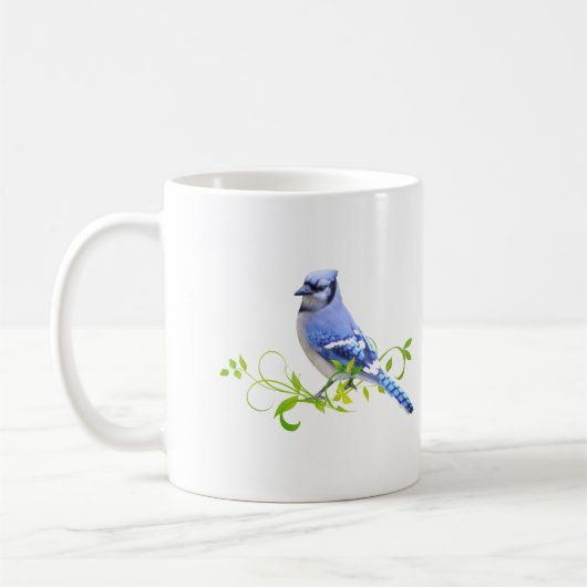 Blue Jay Bird Koffiemok (Links)