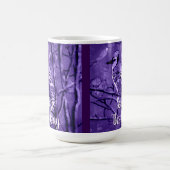 Blue Jay Bird Purple Abstract Art Personalized Koffiemok (Center)