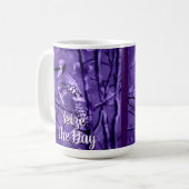 Blue Jay Bird Purple Abstract Art Personalized Koffiemok (Voorkant links)