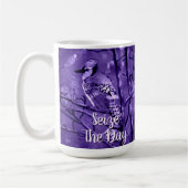 Blue Jay Bird Purple Abstract Art Personalized Koffiemok (Links)