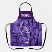 Blue Jay Bird Purple Abstract Art Personalized Schort (Voorkant)