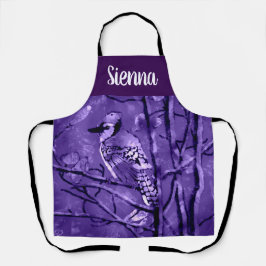 Blue Jay Bird Purple Abstract Art Personalized Schort