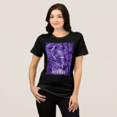 Blue Jay Bird Purple Abstract Art Personalized Tri-Blend Shirt (Voorkant volledig)