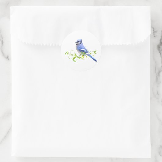 Blue Jay Bird Ronde Sticker (Tas)