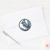 Blue Jay Bird Ronde Sticker (Envelop)