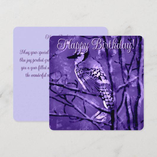 Blue Jay Bird Roze Abstracte kunst gepersonaliseer (Voorkant / Achterkant)