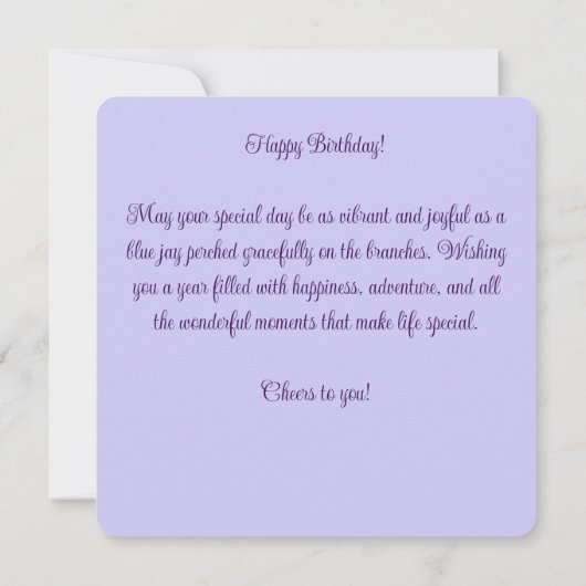 Blue Jay Bird Roze Abstracte kunst gepersonaliseer (Achterkant)