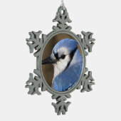 Blue Jay - Bird Tin Sneeuwvlok Ornament (Links)