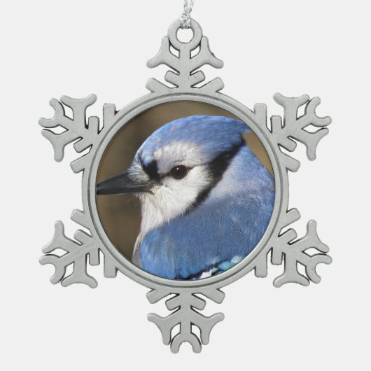 Blue Jay - Bird Tin Sneeuwvlok Ornament (Voorkant)