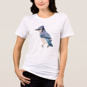 Blue Jay Bird Tri-Blend Shirt (Voorkant)
