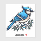 Blue Jay Bird Vinyl Sticker op maat (Vel)