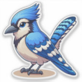 Blue Jay Bird Vinyl Sticker op maat (Voorkant)