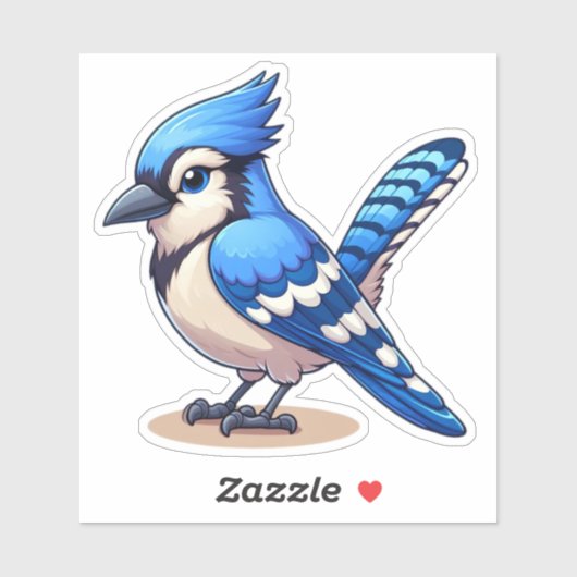 Blue Jay Bird Vinyl Sticker op maat (Vel)