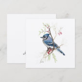 Blue Jay Bird Waterverf (Voorkant / Achterkant)
